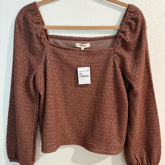 Madewell Jacquard Puff-Sleeve Crop Top - Picture 3 of 3